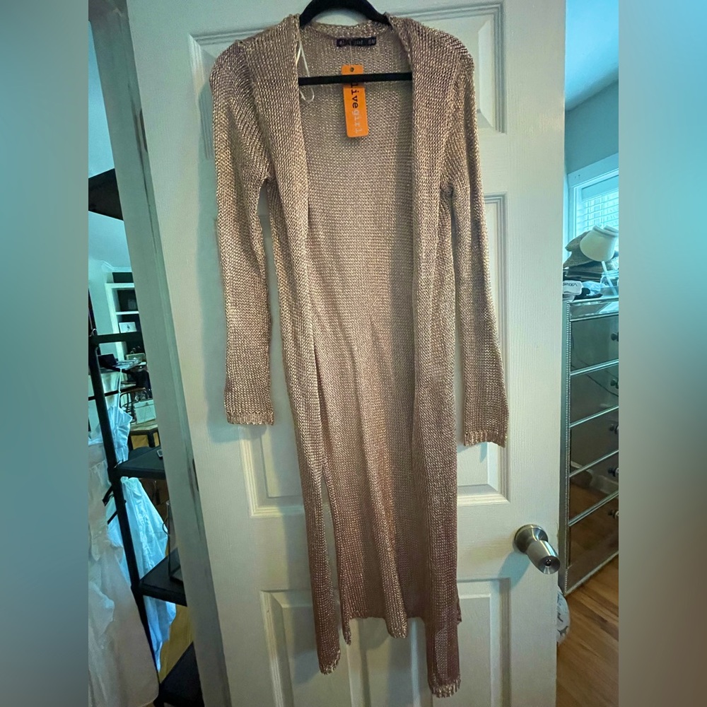 Gold long sleeve soft chainmaile swim cover up